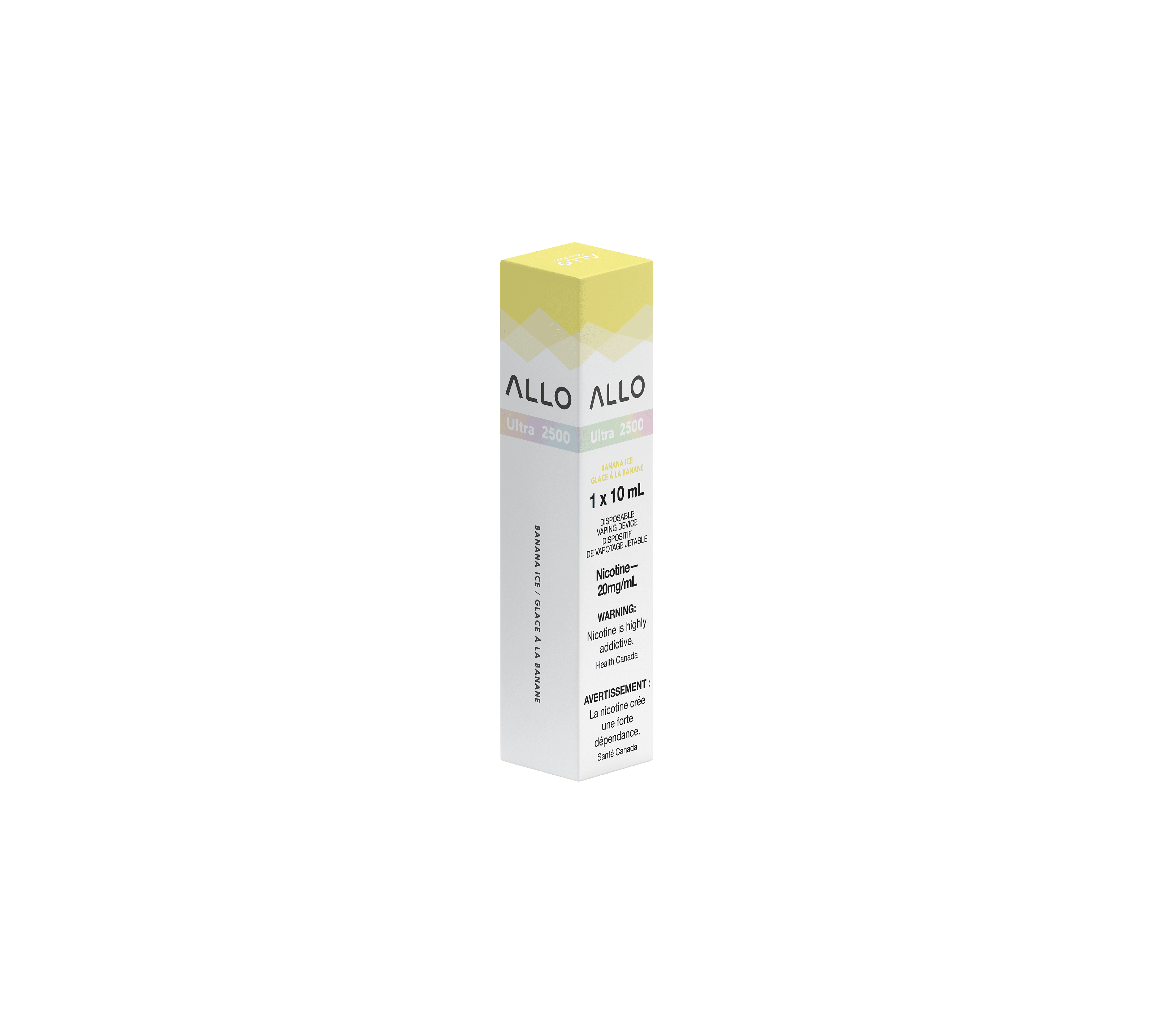 Allo Ultra 2500  Glace  la banane Vapoteuse Jetable, 8 ml  Vapor Shoppe