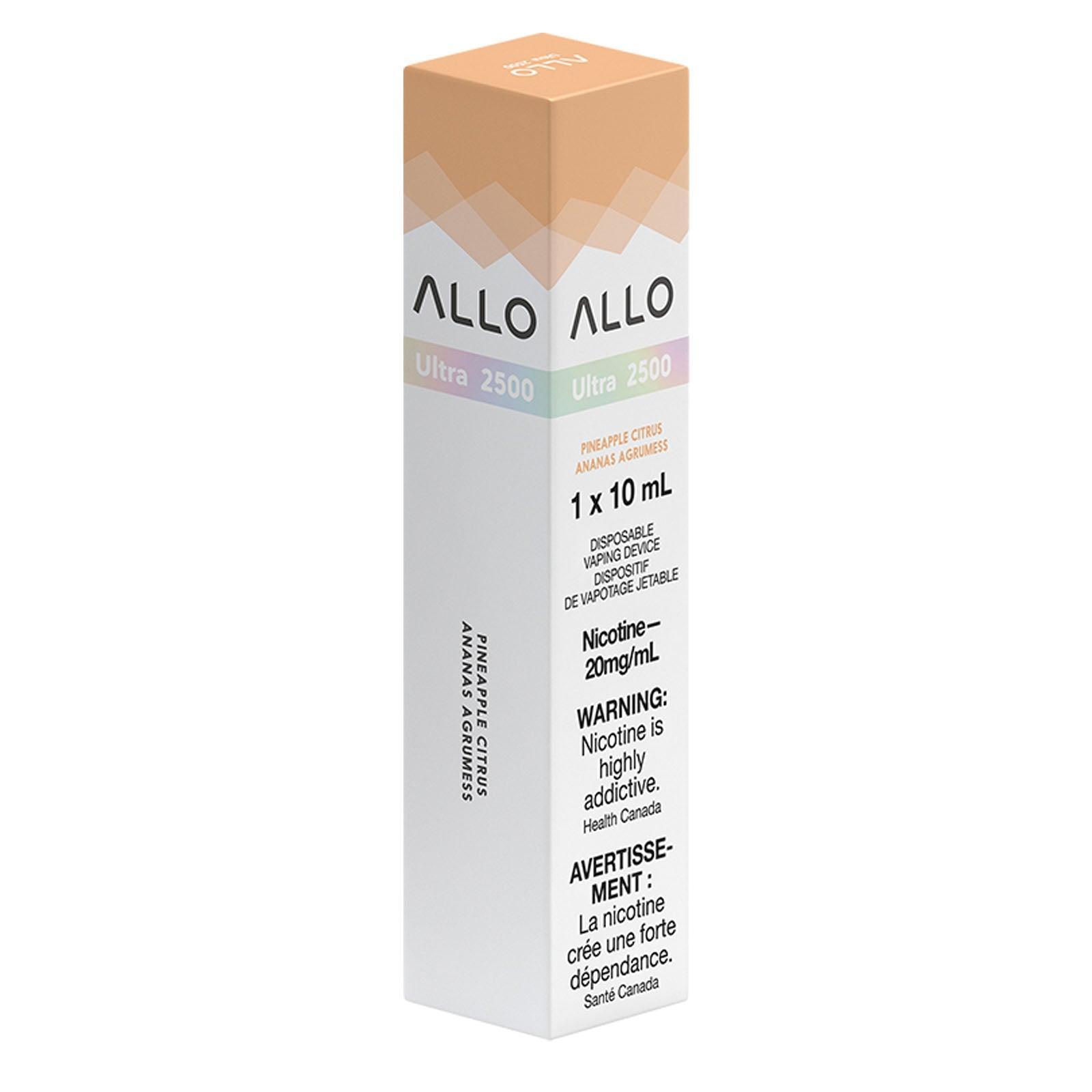 Allo Ultra 2500 Pineapple Citrus Disposable Vape, 10mL - Vapor Shoppe Allo Ultra 2500 Pineapple Citrus Disposable Vape, 10mL - Vapor Shoppe