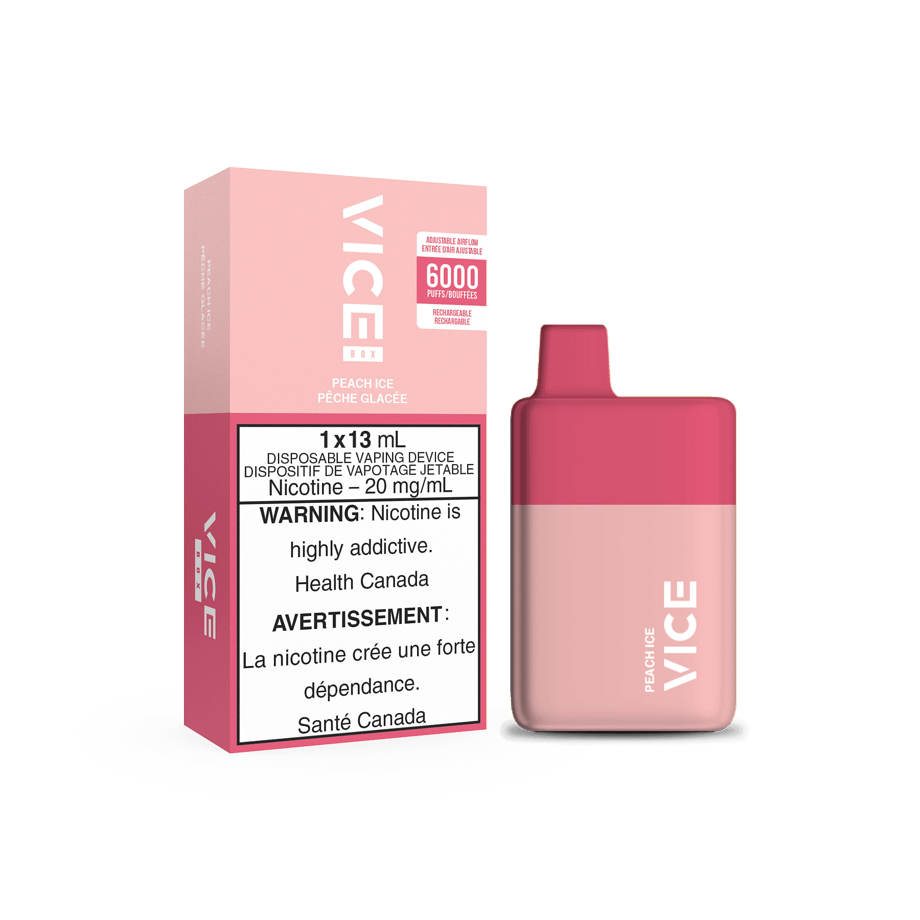 VICE Box Peach Ice Disposable Vape, 13mL - Vapor Shoppe VICE Box Peach Ice Disposable Vape, 13mL - Vapor Shoppe