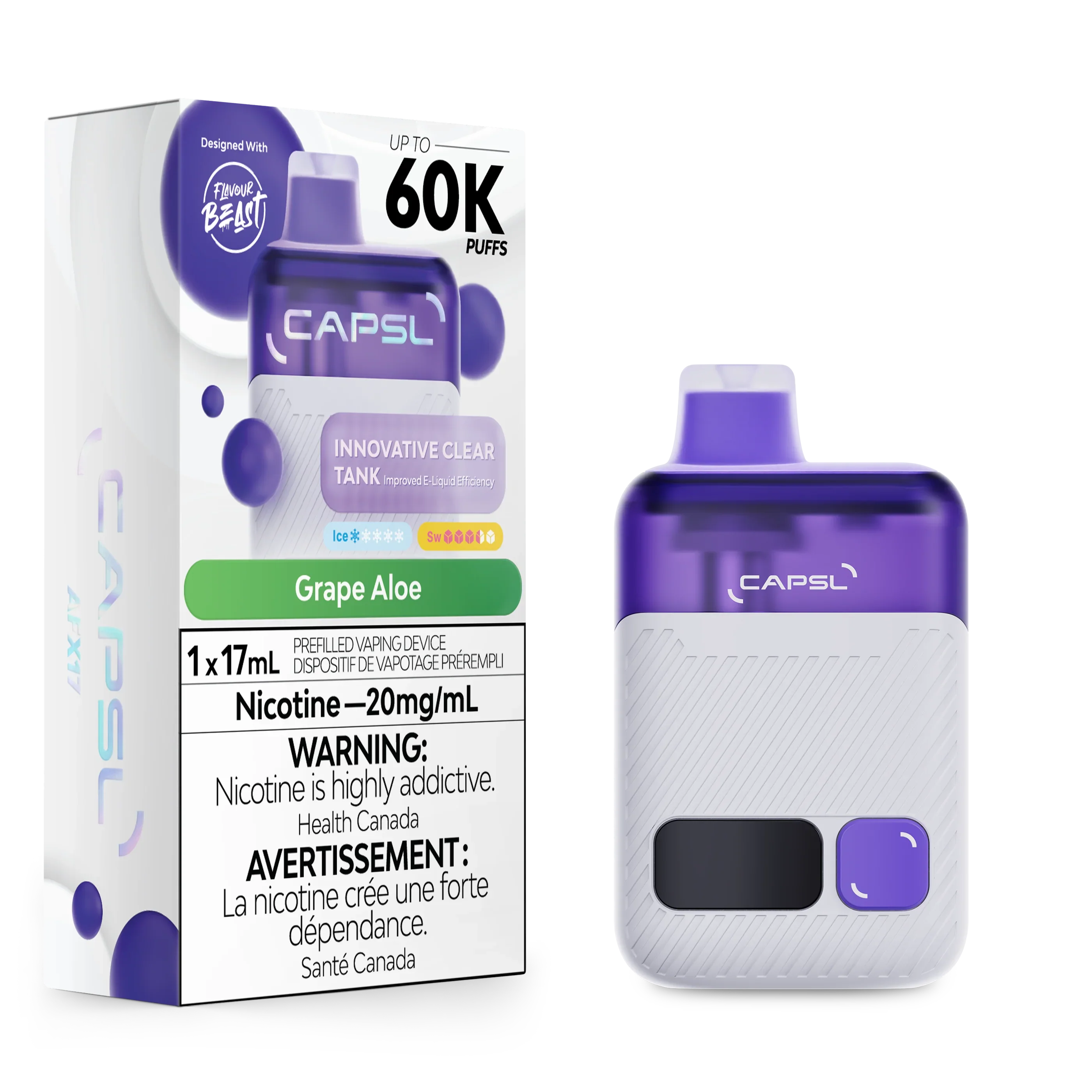 CAPSL 60K Vapoteuse Jetable, 60000 Bouffes Vapor Shoppe CAPSL 60K Vapoteuse Jetable, 60000 Bouffes Vapor Shoppe