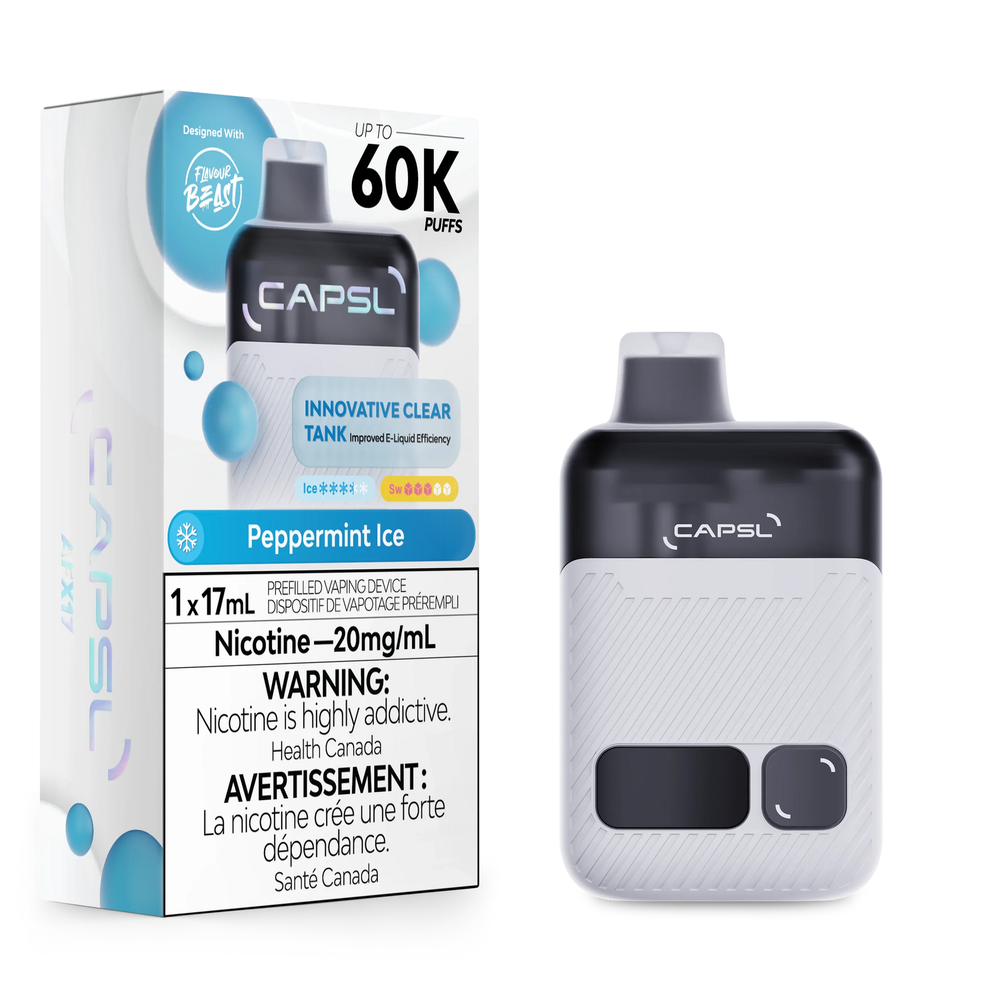 CAPSL 60K Peppermint Ice Disposable Vape, 17mL - Vapor Shoppe CAPSL 60K Peppermint Ice Disposable Vape, 17mL - Vapor Shoppe