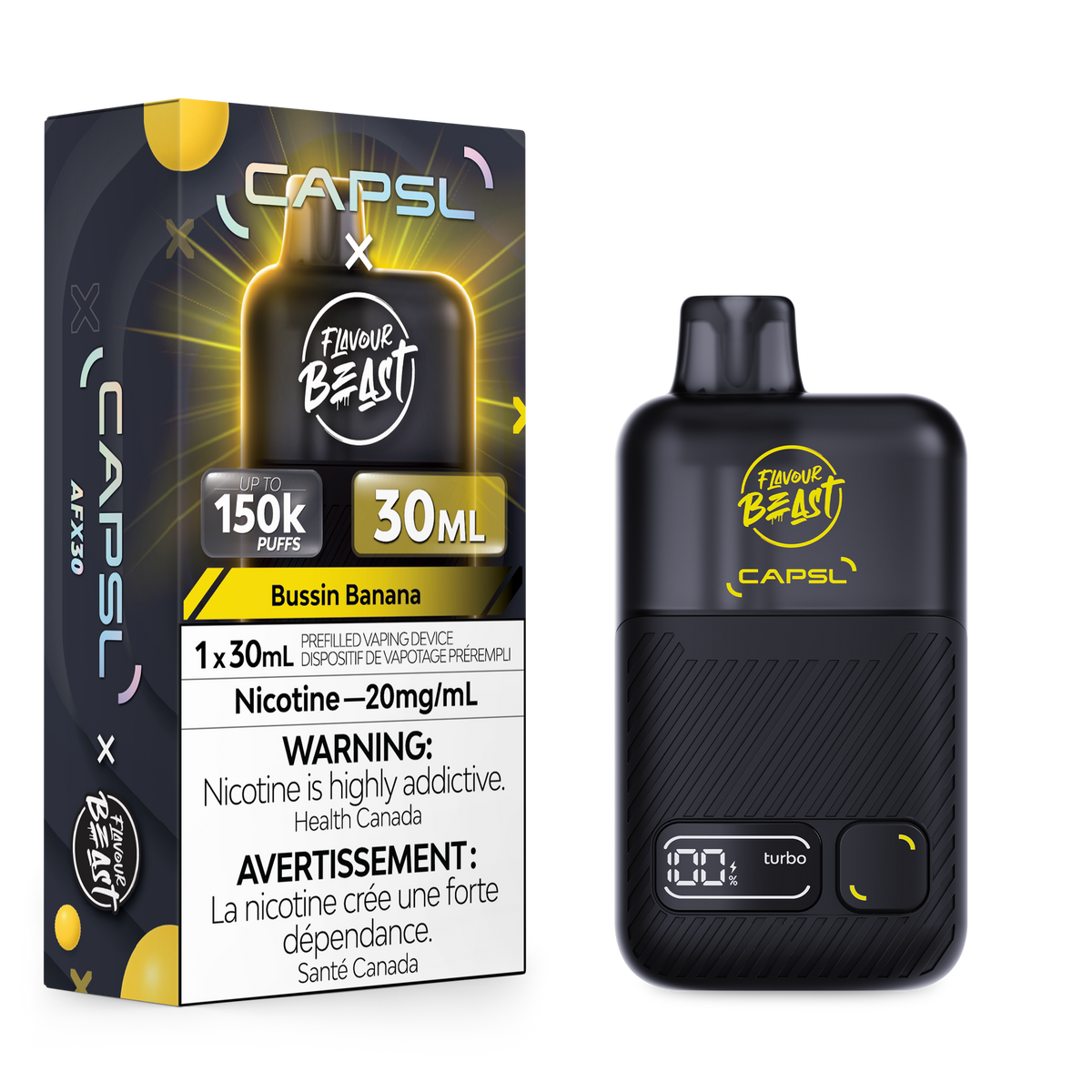 CAPSL AFX30 - Bussin Banana Iced - Vapor Shoppe