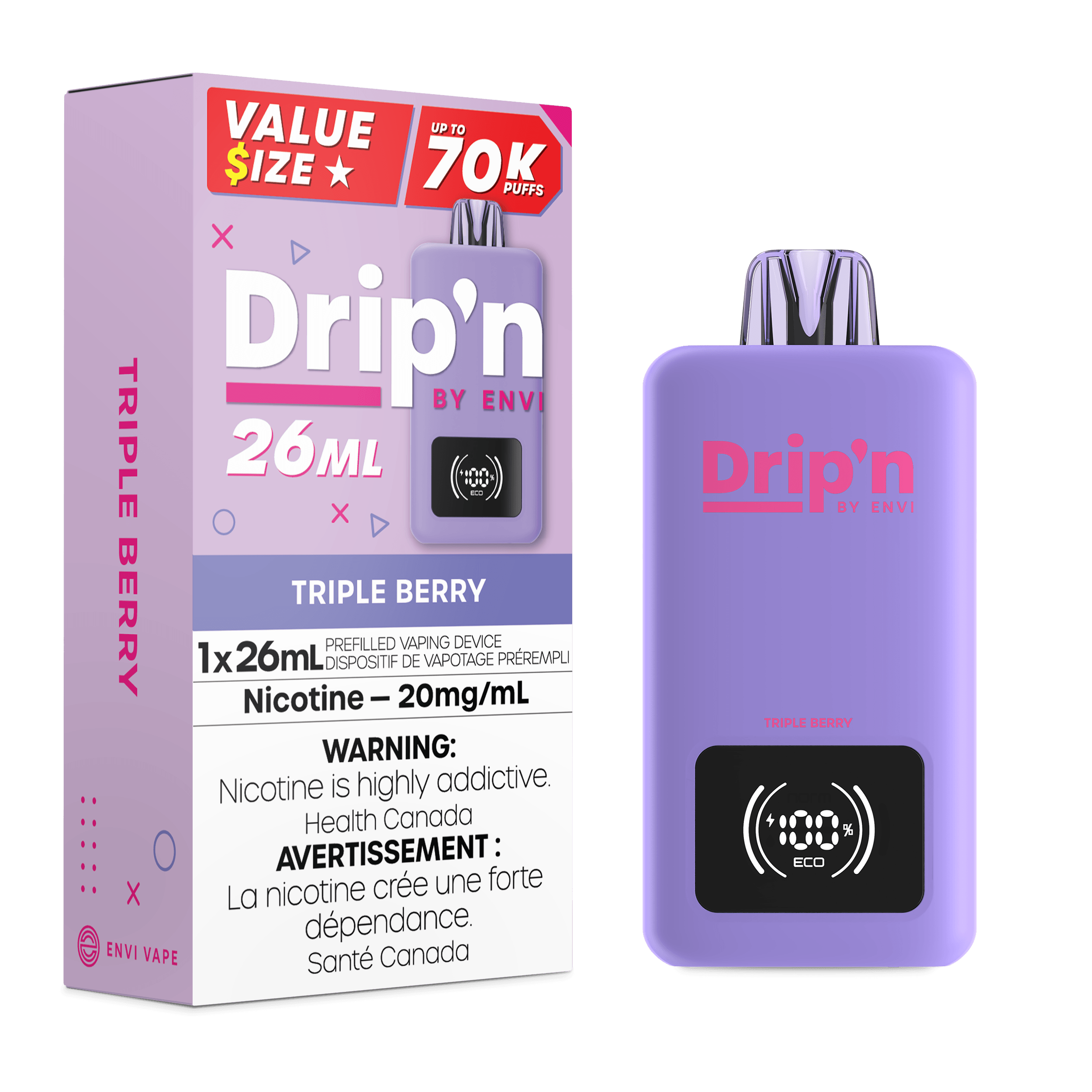 Drip'n 26mL Vapoteuse Jetable, 70000 Bouffes Vapor Shoppe Drip'n 26mL Vapoteuse Jetable, 70000 Bouffes Vapor Shoppe