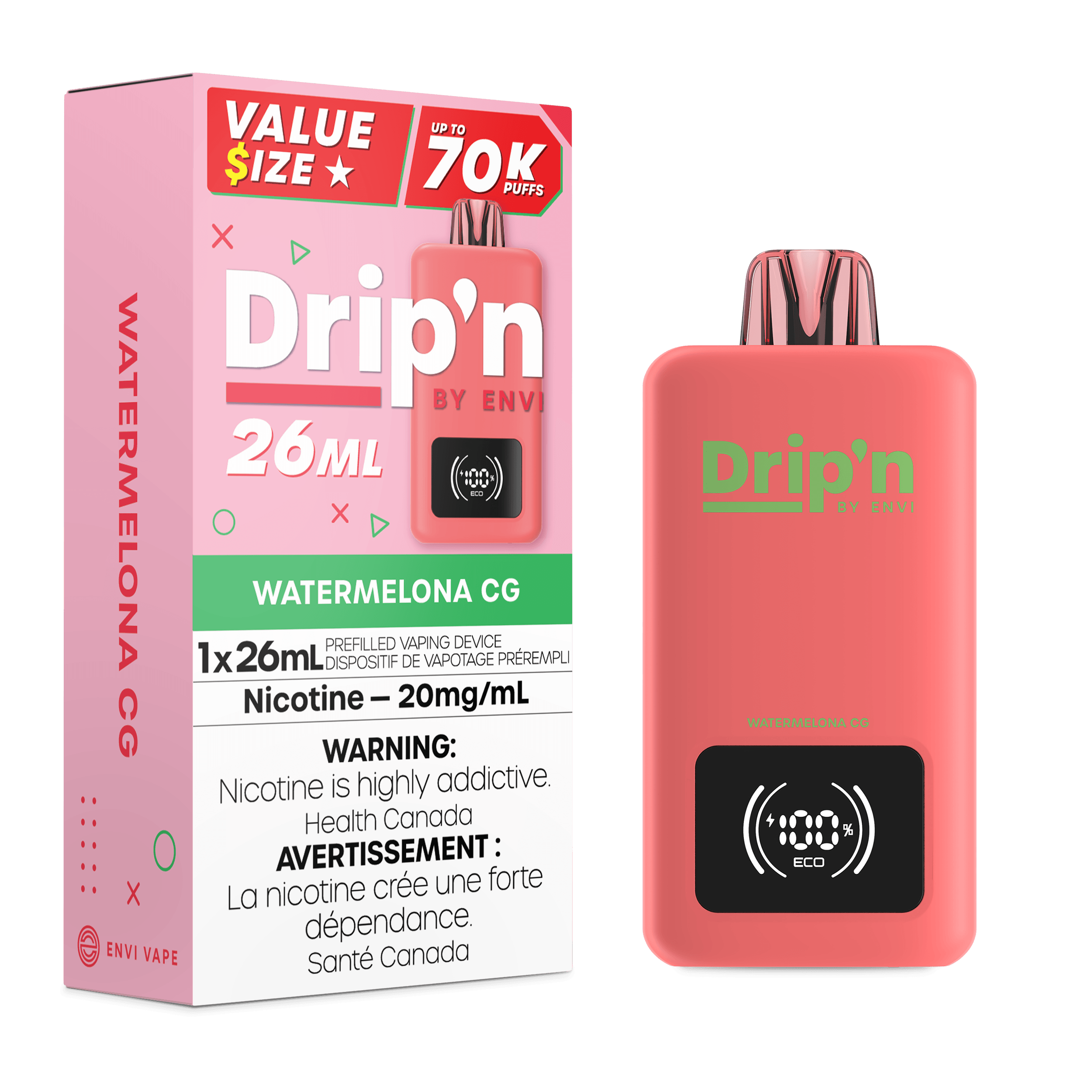 Drip'n 26mL Vapoteuse Jetable, 70000 Bouffes Vapor Shoppe Drip'n 26mL Vapoteuse Jetable, 70000 Bouffes Vapor Shoppe