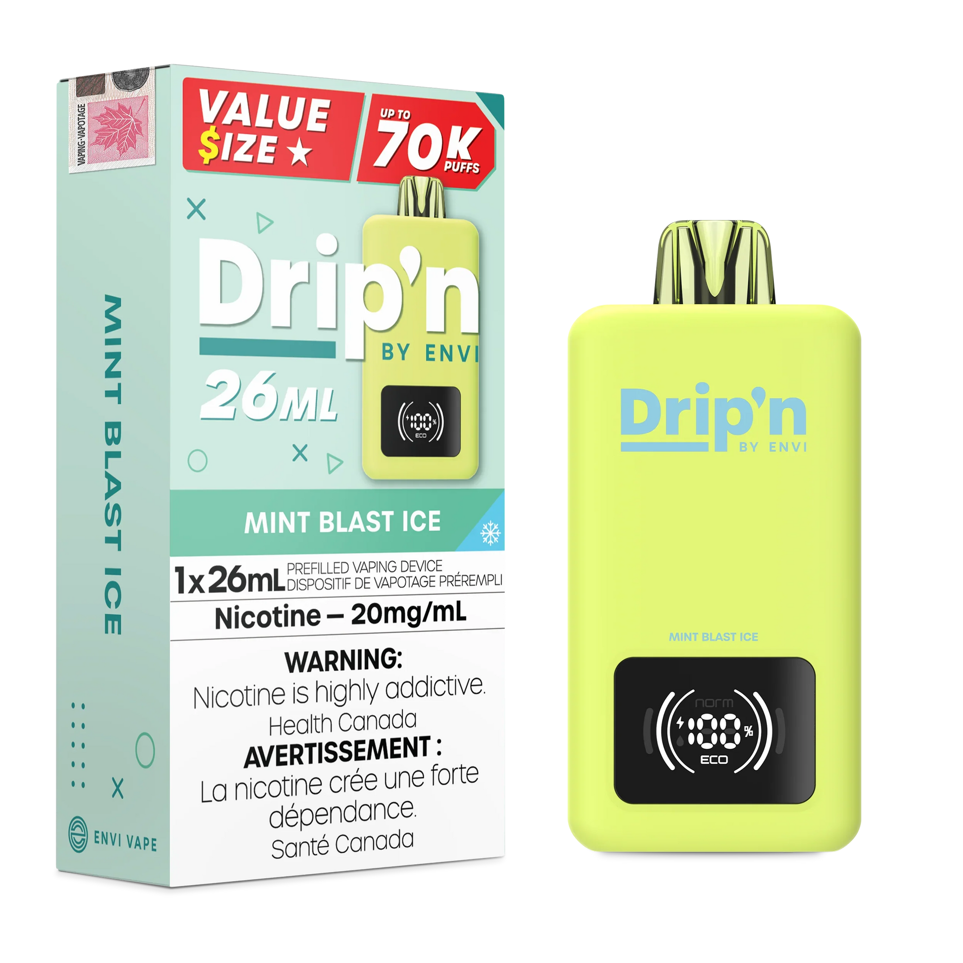 Drip'n 26mL Mint Blast Ice Disposable Vape, 26mL - Vapor Shoppe Drip'n 26mL Mint Blast Ice Disposable Vape, 26mL - Vapor Shoppe