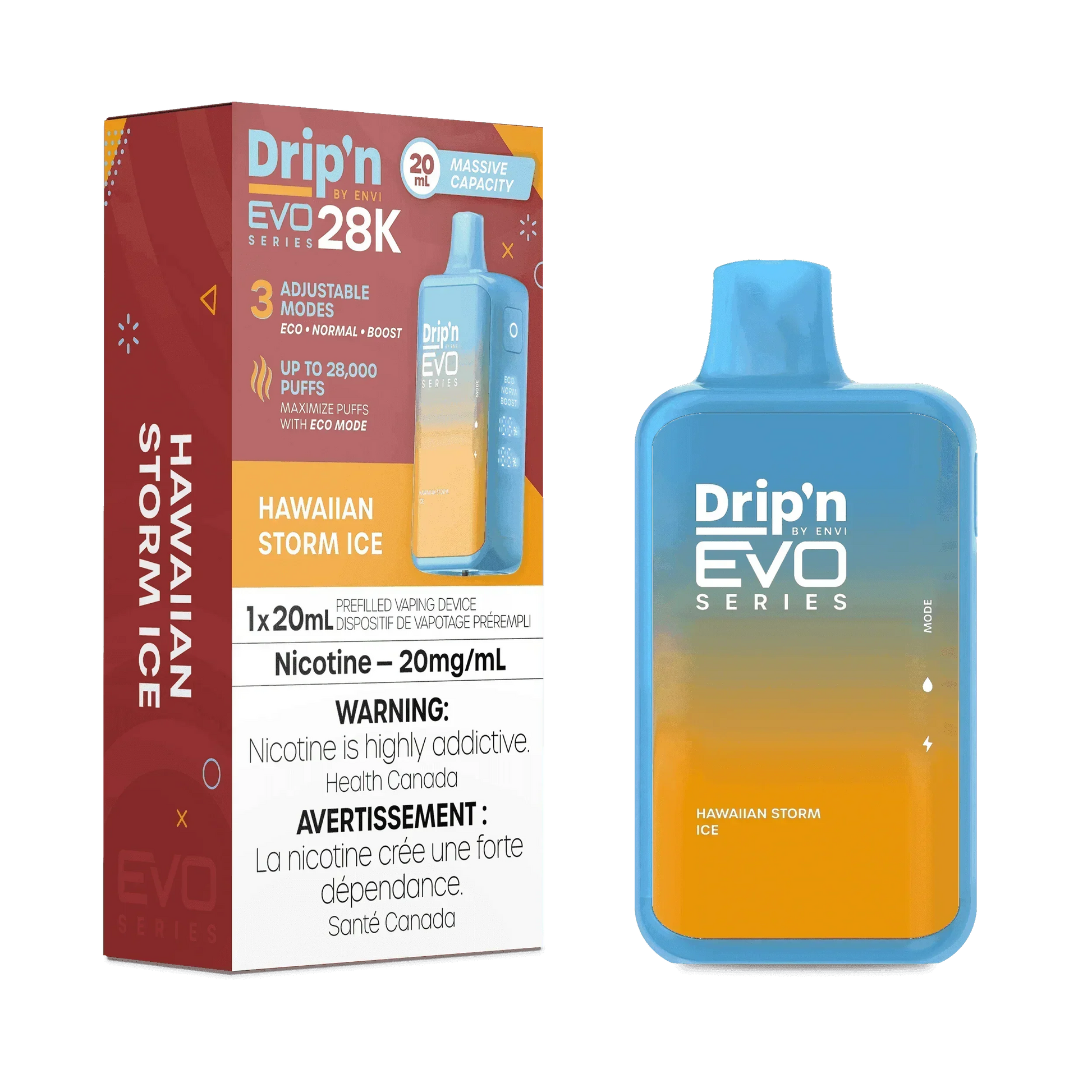 Drip'N EVO 28K Hawaiian Storm lce Disposable Vape, 20mL - Vapor Shoppe Drip'N EVO 28K Hawaiian Storm lce Disposable Vape, 20mL - Vapor Shoppe
