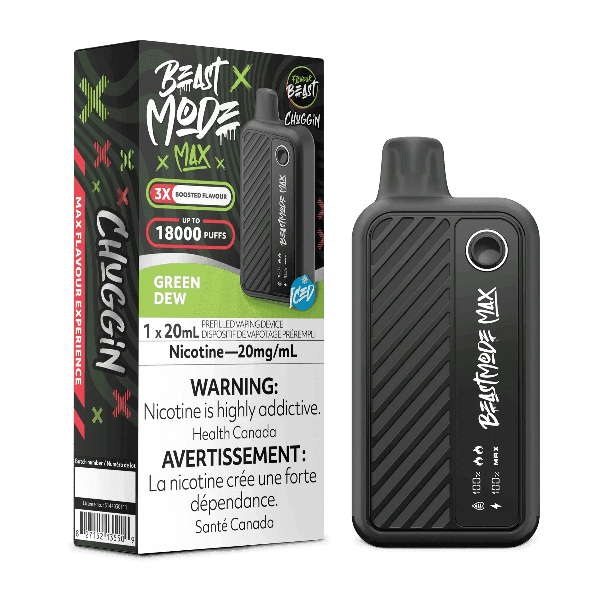 Flavour Beast BEASTMODE MAX Chuggin' Green Dew Disposable Vape, 20mL - Vapor Shoppe Flavour Beast BEASTMODE MAX Chuggin' Green Dew Disposable Vape, 20mL - Vapor Shoppe