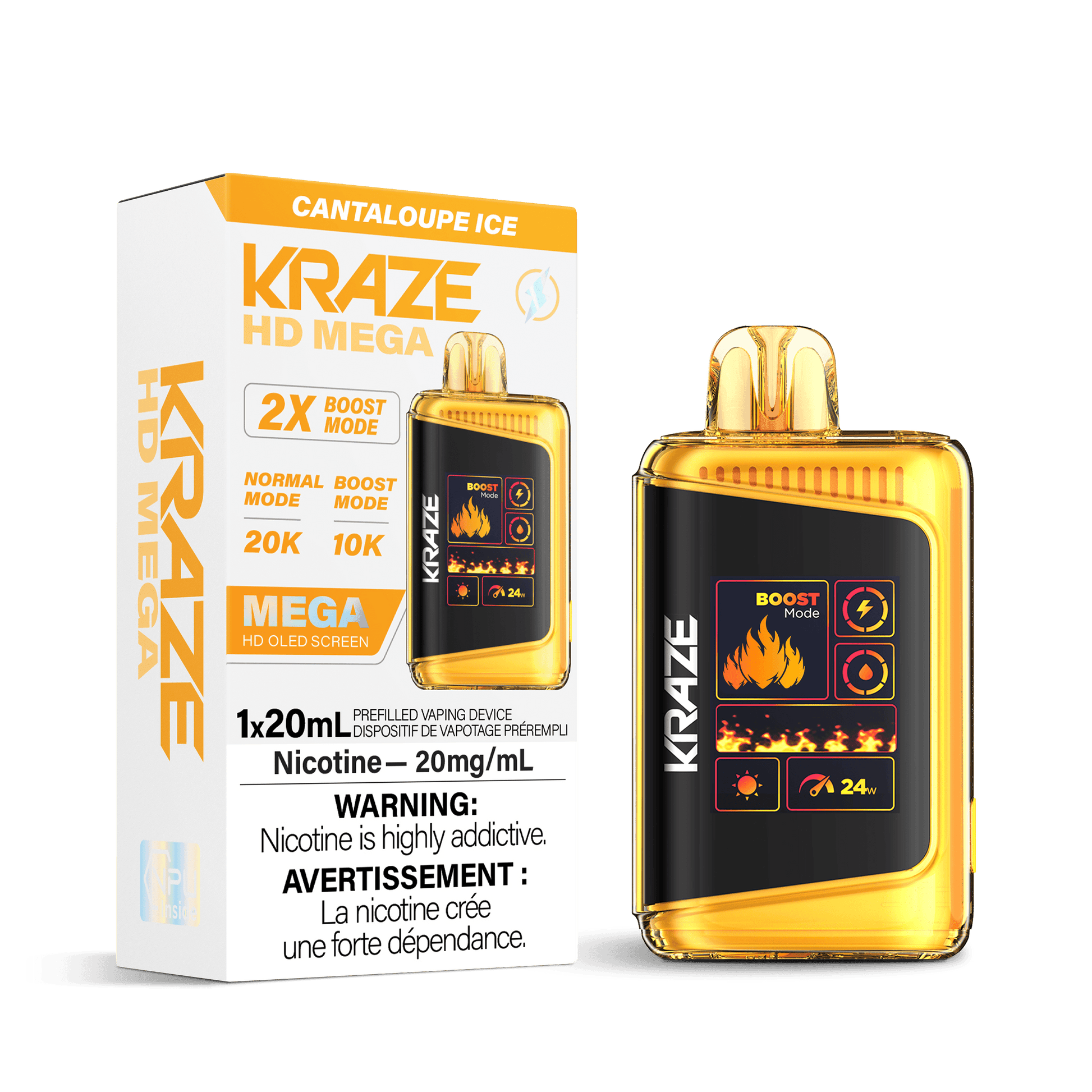 Kraze HD Mega Cantaloupe Ice Disposable Vape, 20mL - Vapor Shoppe Kraze HD Mega Cantaloupe Ice Disposable Vape, 20mL - Vapor Shoppe