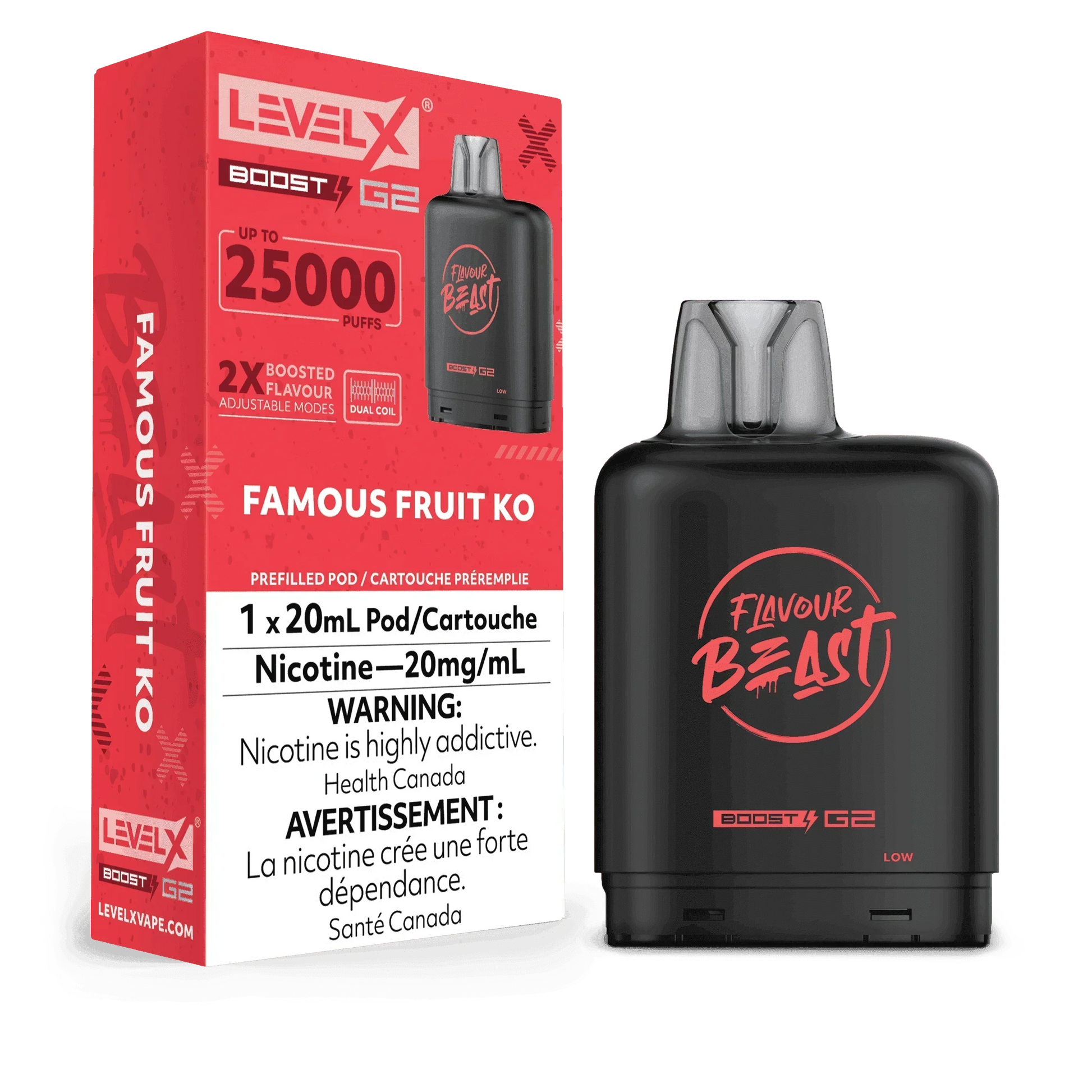 flavour beast vape price Level X Boost G2 25K Flavour Beast Famous Fruit KO Vape Pod, 20mL