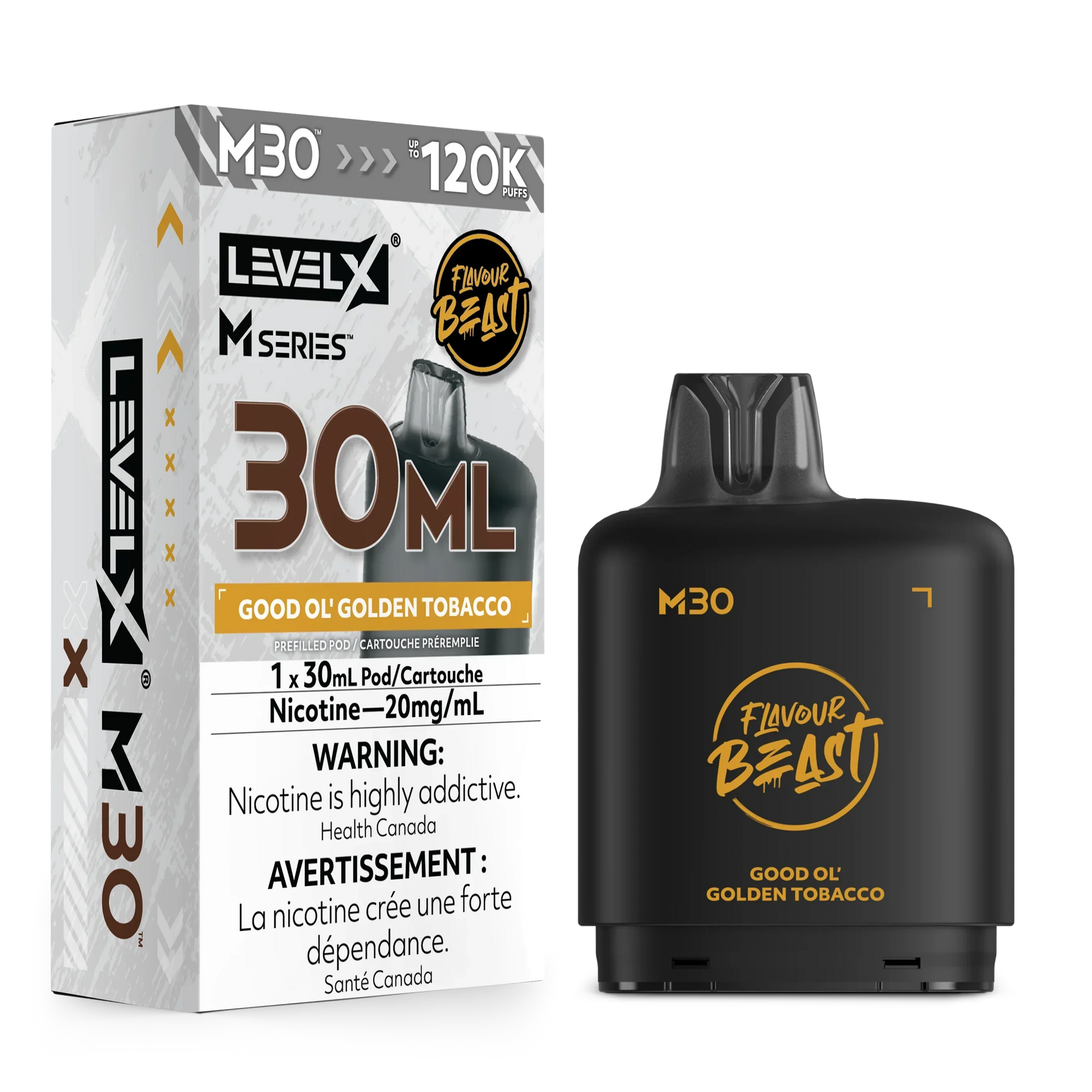 Level X M Series - Good Ol'Golden Tobacco - Vapor Shoppe