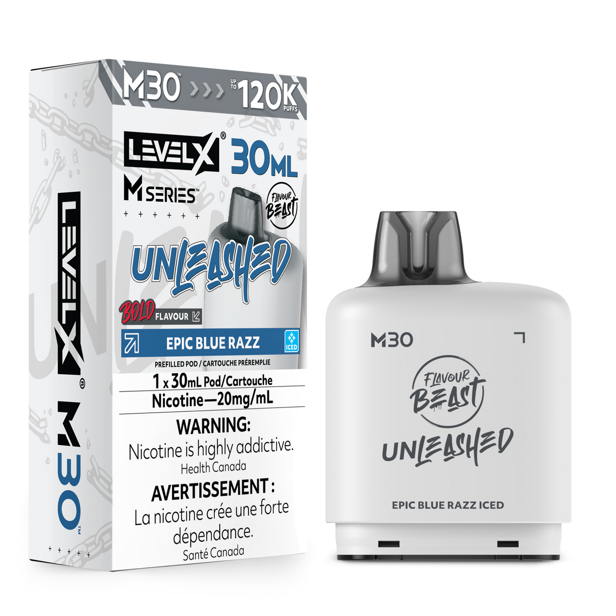 Level X M Series - Epic Blue Razz Iced Unleashed - Vapor Shoppe