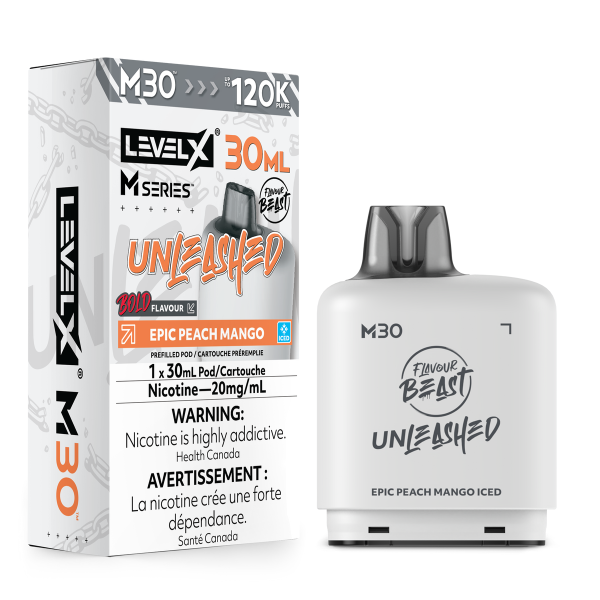 Level X M Series - Epic Peach Mango Iced Unleashed - Vapor Shoppe