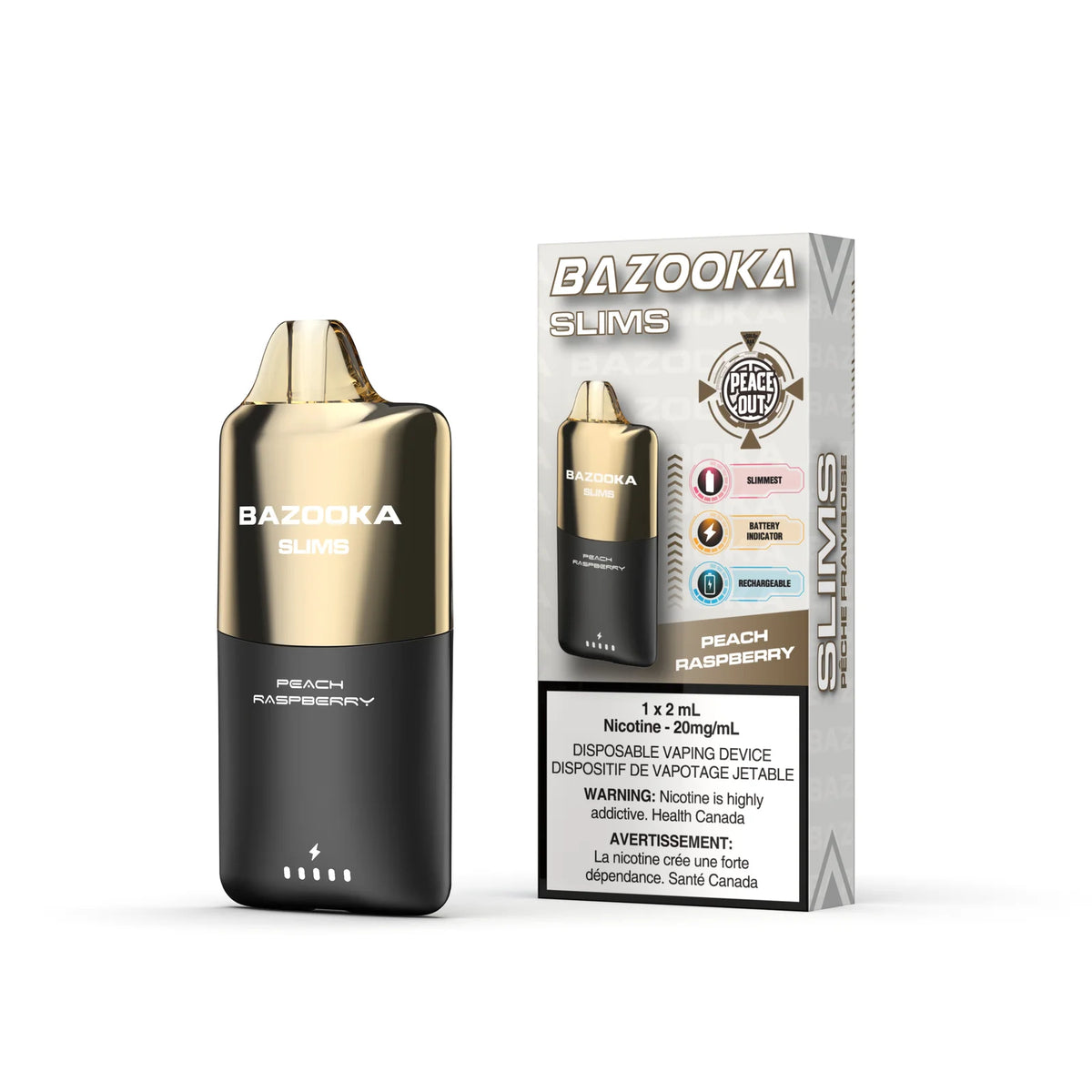Bazooka Slims 4K - Peach Raspberry - Vapor Shoppe
