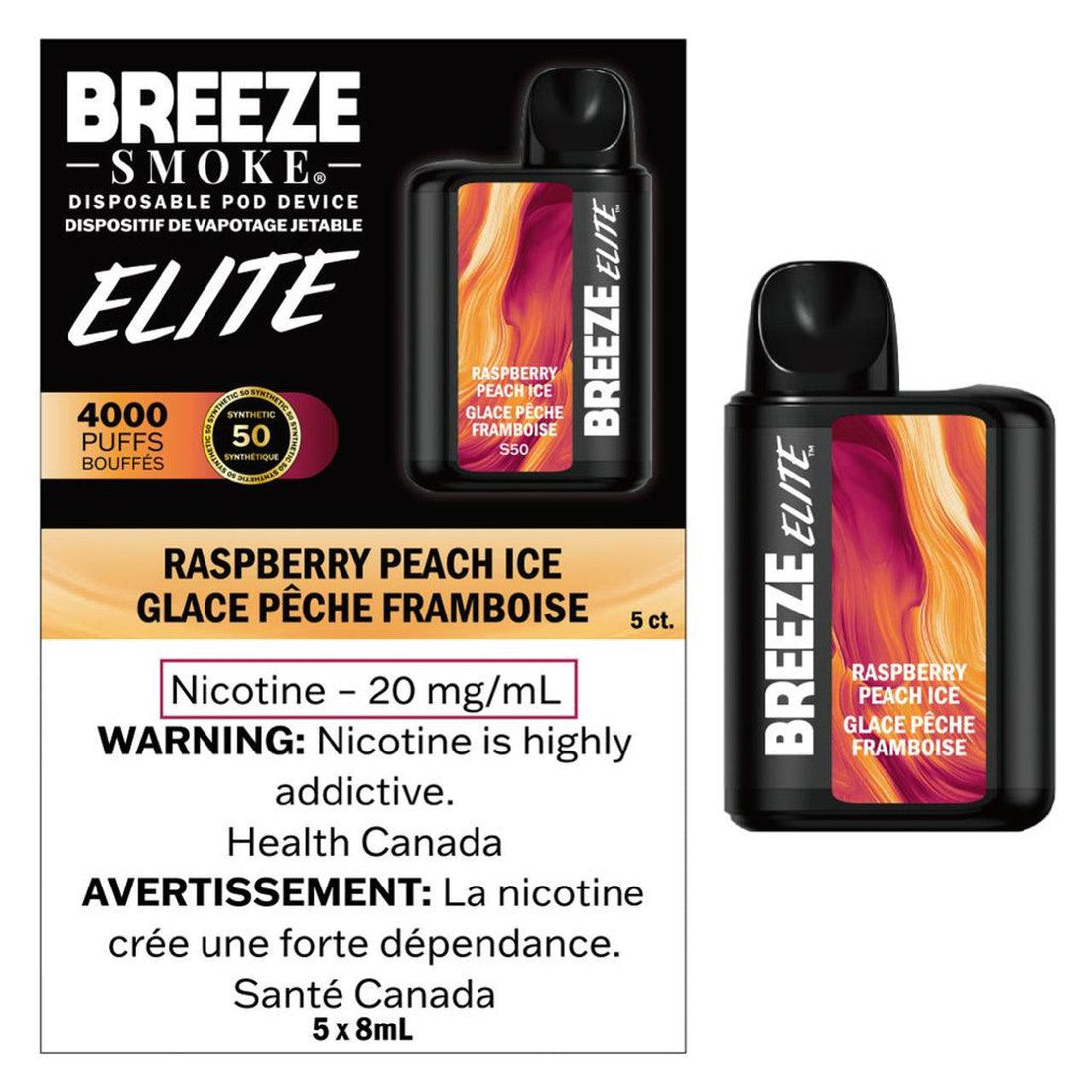 Breeze Elite 4000 - Raspberry Peach Ice - Vapor Shoppe