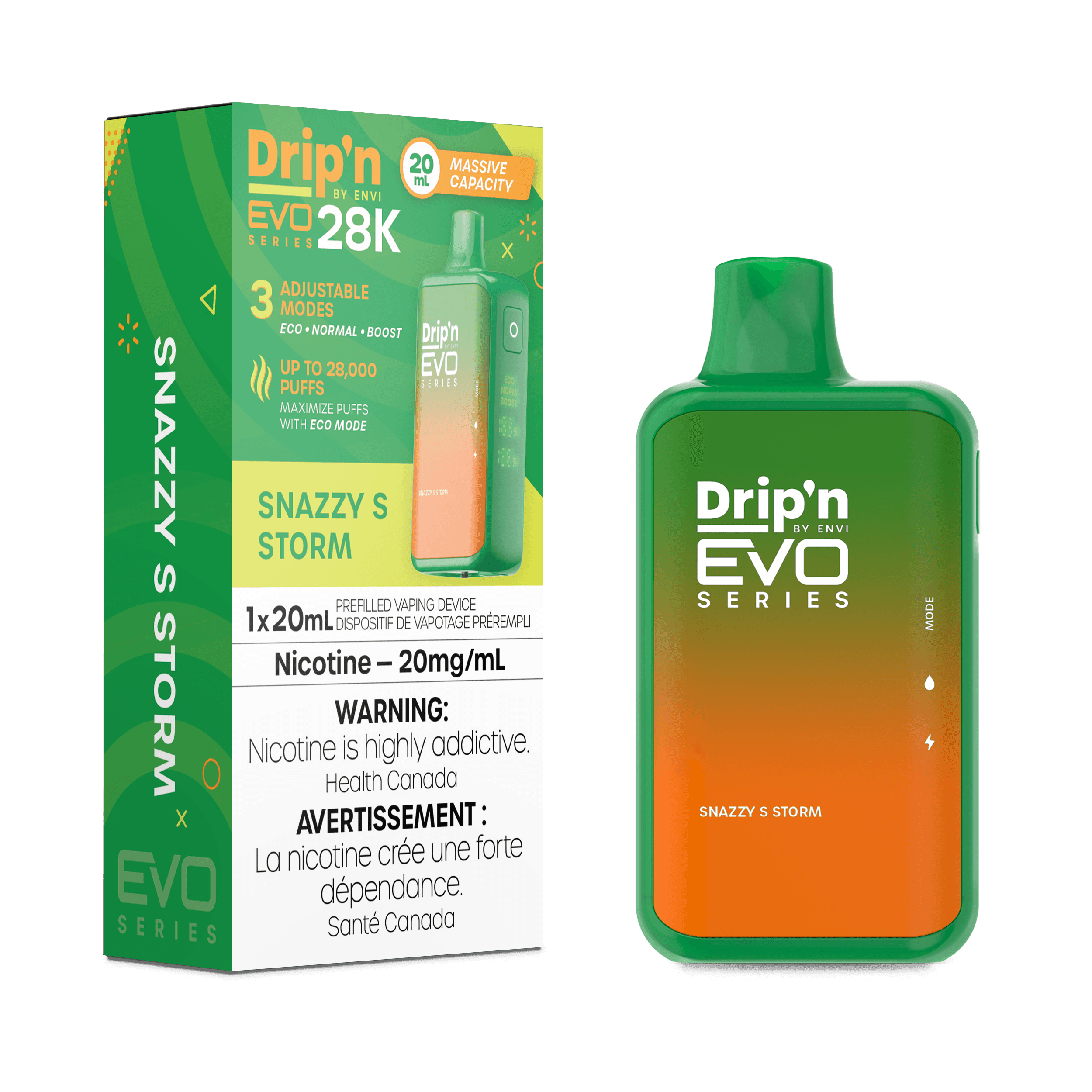 Drip'N EVO 28K Vapoteuse Jetable, 28000 Bouffes Vapor Shoppe Drip'N EVO 28K Vapoteuse Jetable, 28000 Bouffes Vapor Shoppe