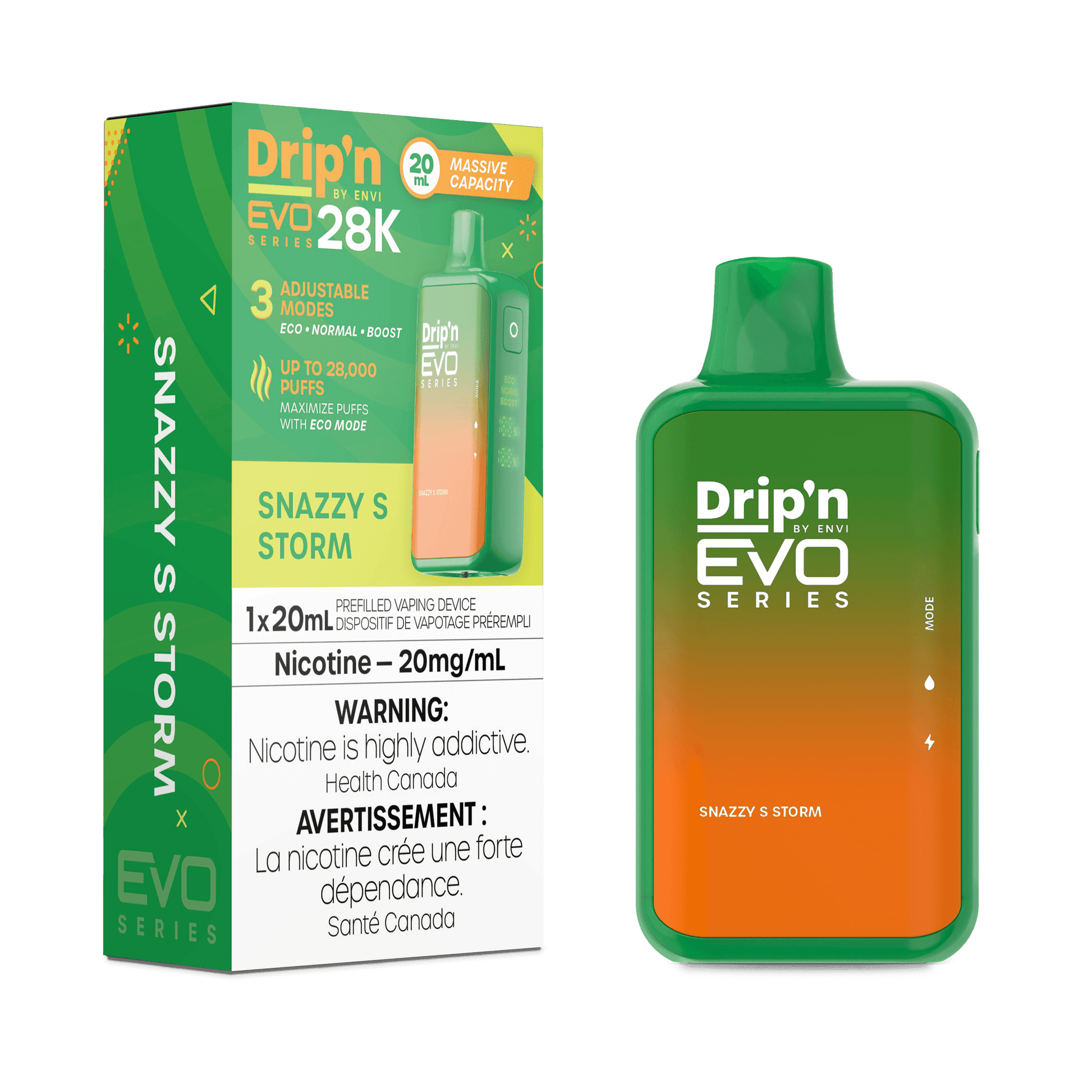 Drip'N EVO 28K Snazzy S Storm Disposable Vape, 20mL - Vapor Shoppe Drip'N EVO 28K Snazzy S Storm Disposable Vape, 20mL - Vapor Shoppe