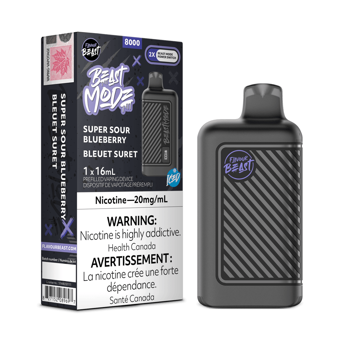 Flavour Beast BEASTMODE - Super Sour Blueberry Iced - Vapor Shoppe