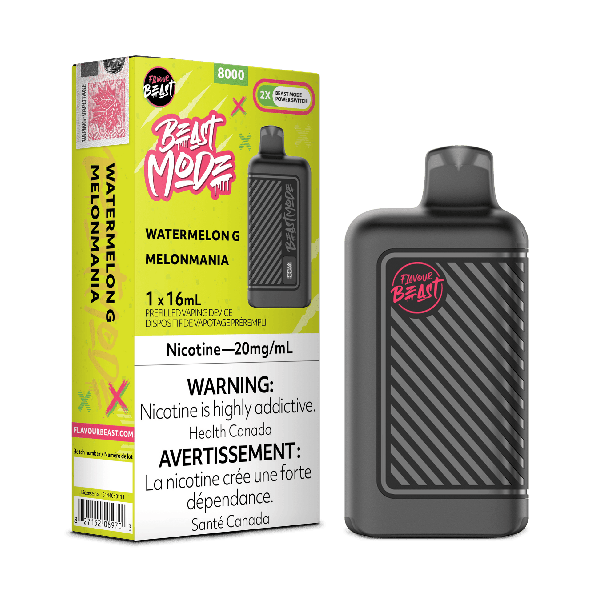 Flavour Beast BEASTMODE Watermelon G Disposable Vape, 16mL - Vapor Shoppe Flavour Beast BEASTMODE Watermelon G Disposable Vape, 16mL - Vapor Shoppe