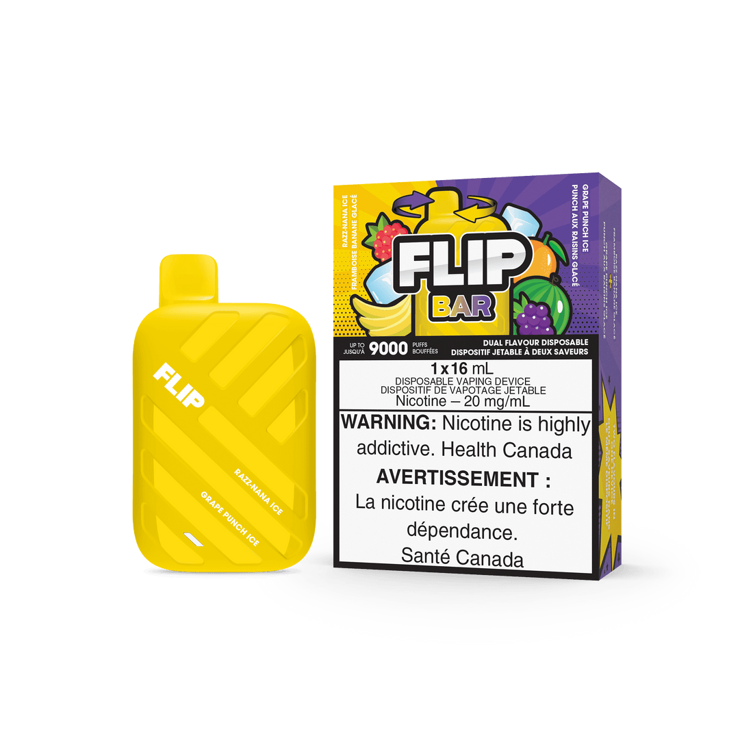 Flip Bar 2-in-1 - Razz Nana & Grape Punch Ice - Vapor Shoppe
