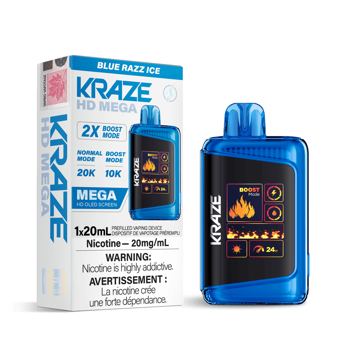 Kraze HD Mega - Blue Razz Ice - Vapor Shoppe