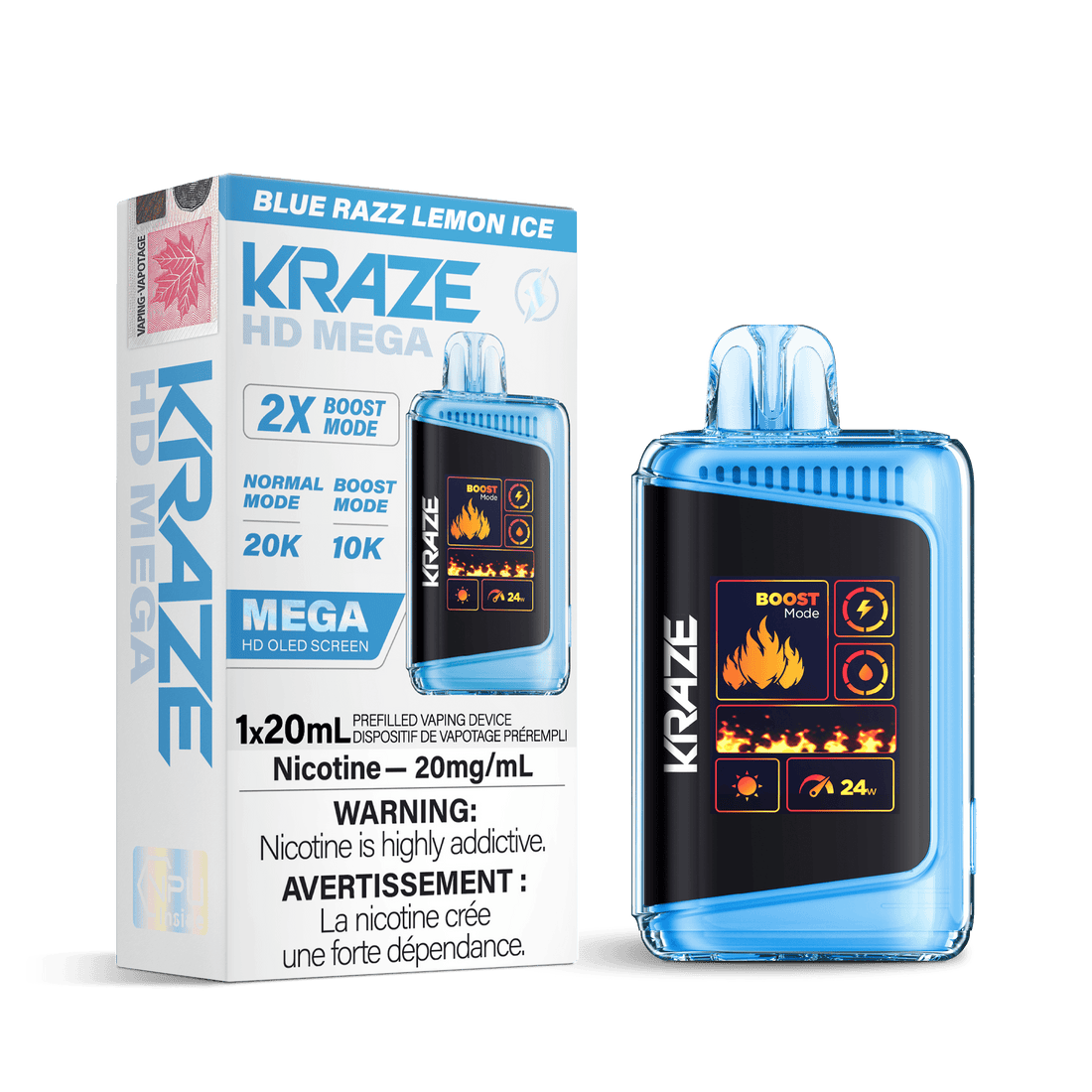 Kraze HD Mega - Blue Razz Lemon Ice - Vapor Shoppe
