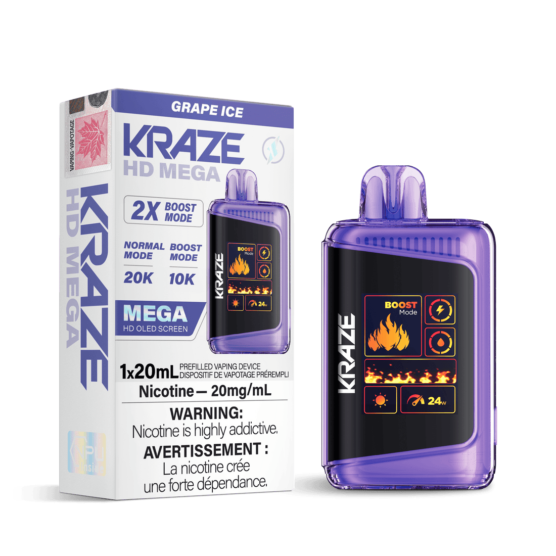 Kraze HD Mega - Grape Ice - Vapor Shoppe