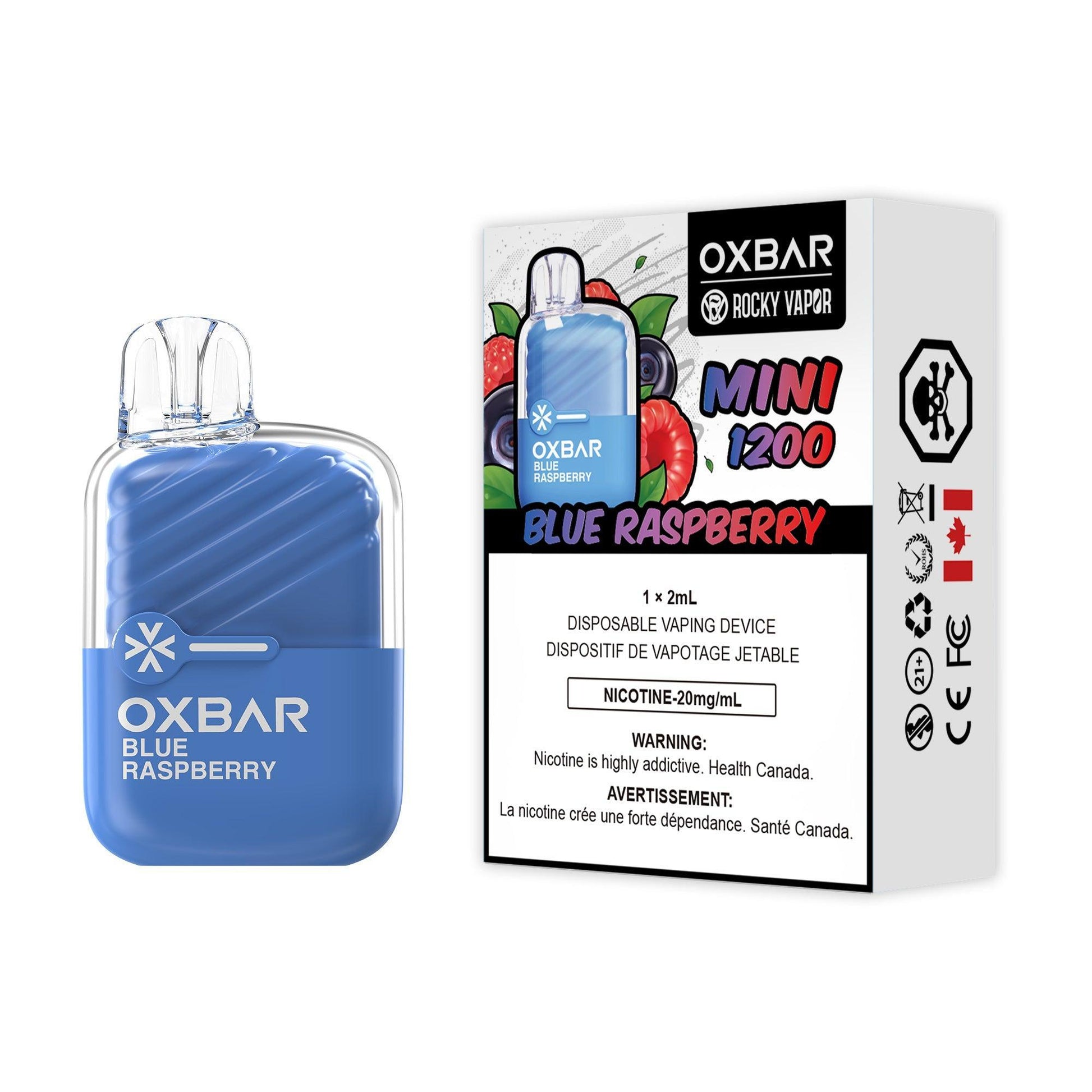 Oxbar Mini 1200 Blue Raspberry Disposable Vape, 2mL - Vapor Shoppe Oxbar Mini 1200 Blue Raspberry Disposable Vape, 2mL - Vapor Shoppe