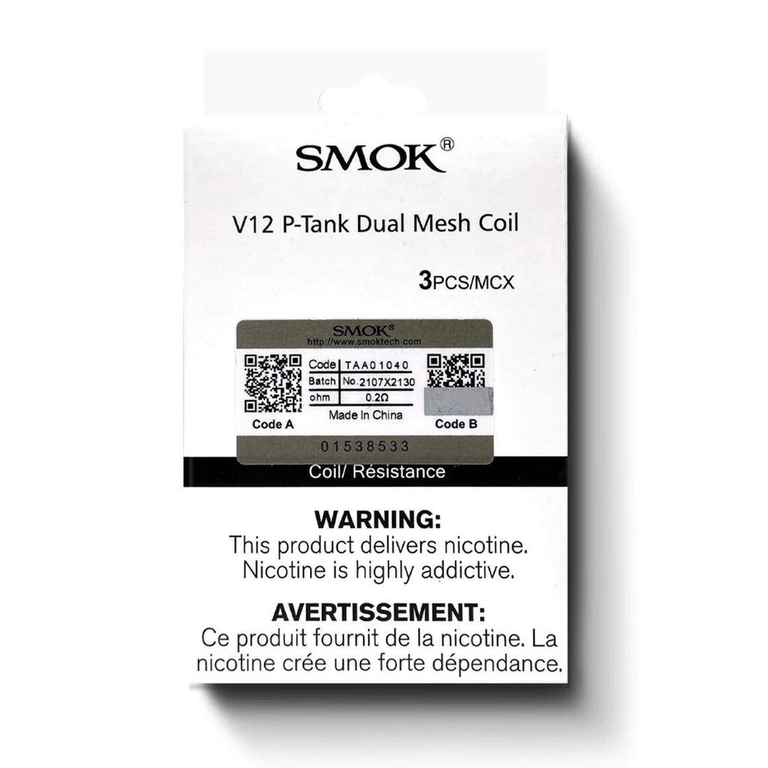 SMOK V12 P-Tank Replacement Coils (3-Pack) - Vapor Shoppe