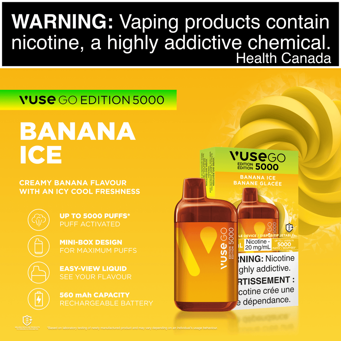 Vuse GO 5000 - Banana Ice - Vapor Shoppe