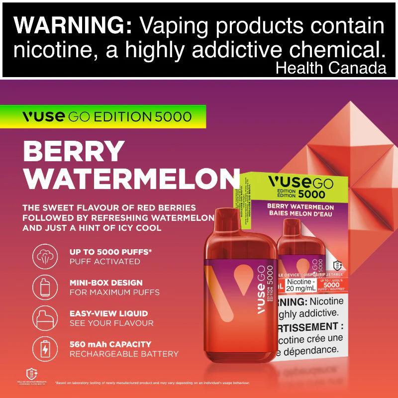 Vuse GO 5000 Berry Watermelon Disposable Vape, 10mL - Vapor Shoppe Vuse GO 5000 Berry Watermelon Disposable Vape, 10mL - Vapor Shoppe