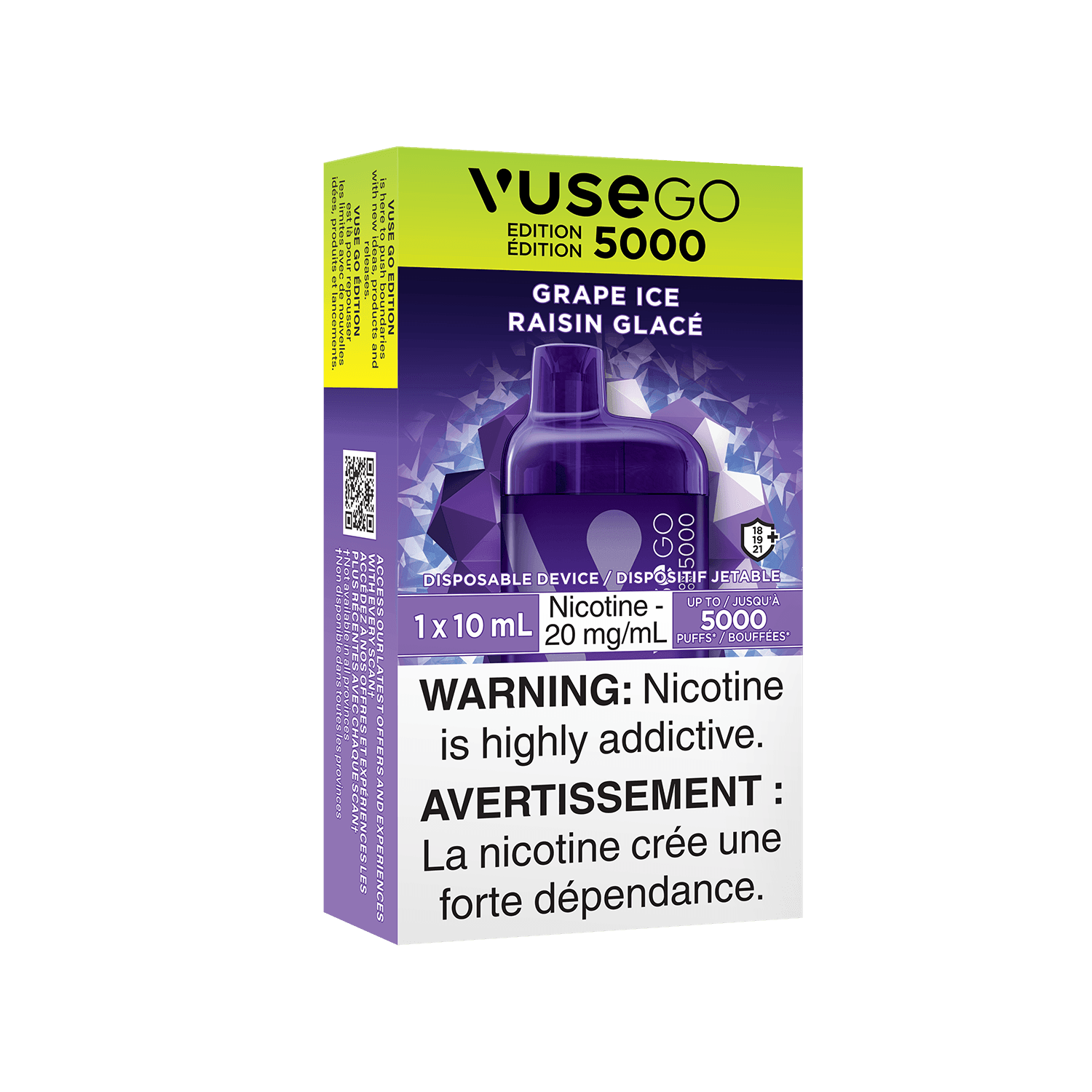 Vuse GO 5000 Grape Ice Disposable Vape, 10mL