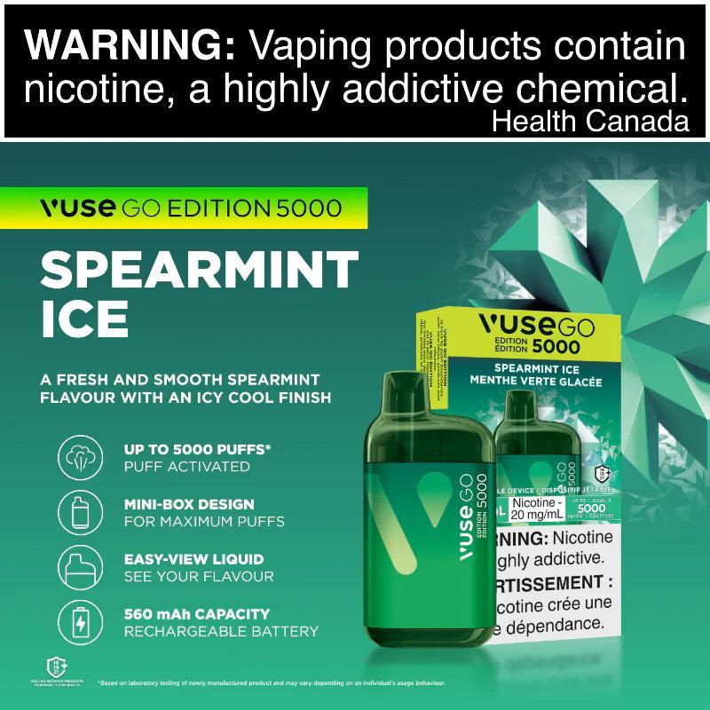 Vuse GO 5000 Spearmint Ice Disposable Vape, 10mL