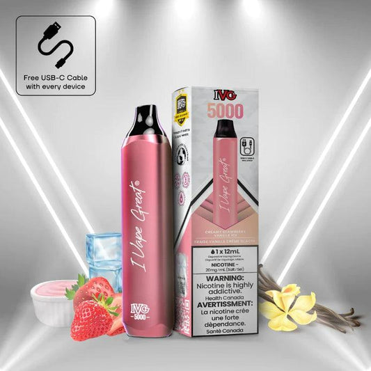 IVG 5000 - Creamy Strawberry Vanilla Ice - Vapor Shoppe