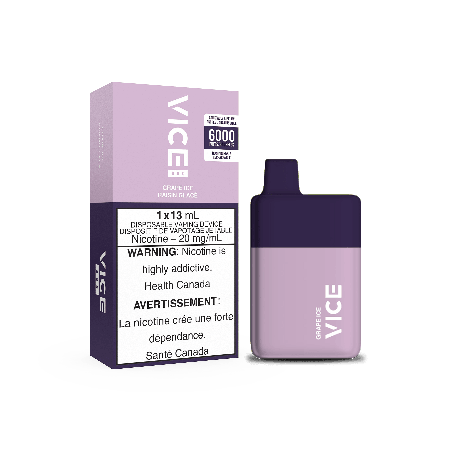 VICE Box Rechargeable Disposable - Grape Ice - Vapor Shoppe